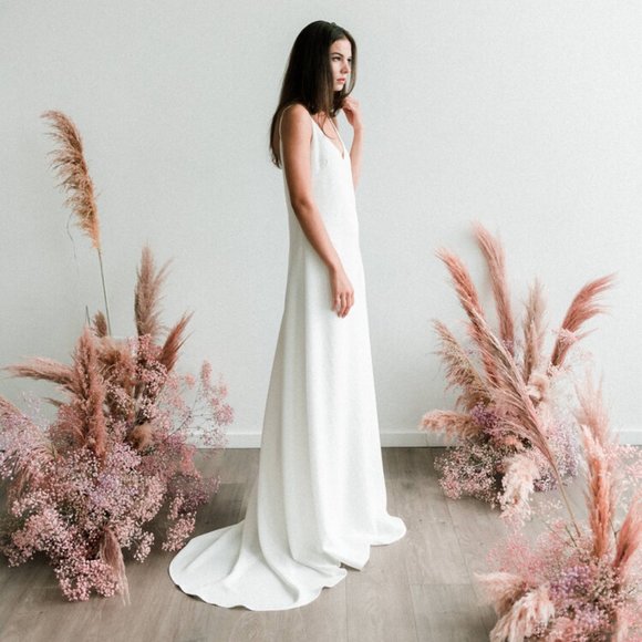 Claire La Faye Slow Burn White Sequin Gown - Picture 6 of 8